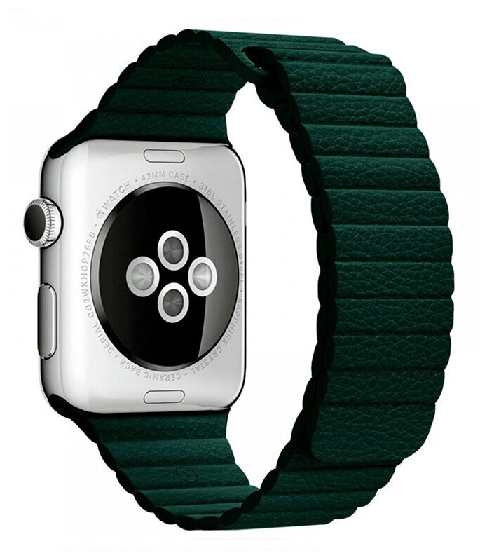 Ремешок Devia Elegant Leather Loop для Apple Watch 4 44mm - Forest Green