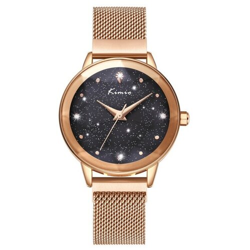 наручные часы черный розовый Наручные часы KIMIO K6320M-CZ1RRH, черный, золотой