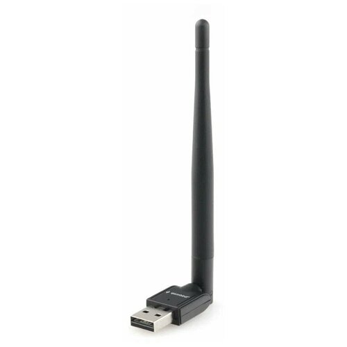 Адаптер WiFi - USB Gembird WNP-UA-010 802.11bgn - 300 Мбит/с. с антенной сетевой адаптер tenda u3 802 11n 2 4 ггц до 300 мбит с 20 дбм usb2 0 u3