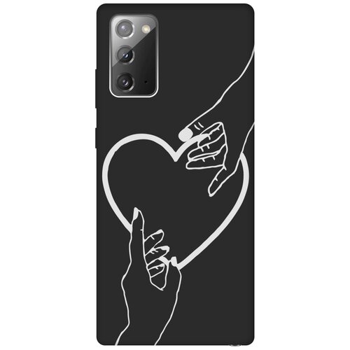 Матовый Soft Touch силиконовый чехол на Samsung Galaxy Note 20, Самсунг Ноут 20 с 3D принтом Hands W черный матовый soft touch силиконовый чехол на samsung galaxy note 10 самсунг ноут 10 с 3d принтом lovers hands w черный