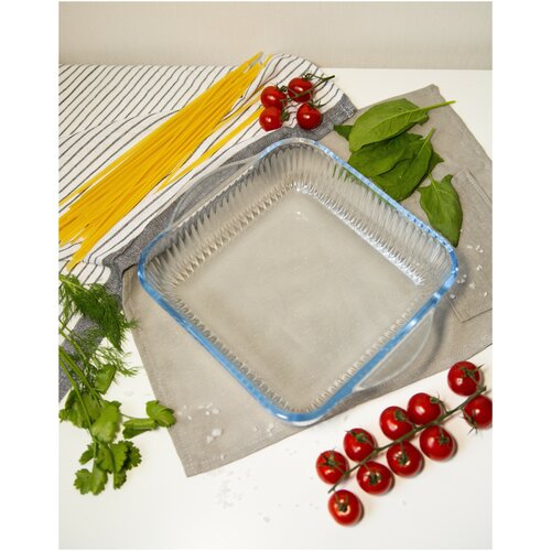 Форма для запекания из термостойкого стекла 260х220х60мм квадратная плиссе