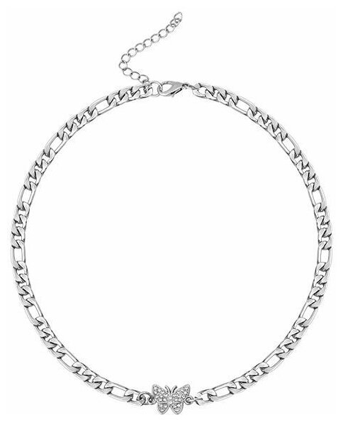 Чокер WASABI jewell, циркон, длина 38.5 см, серебряный
