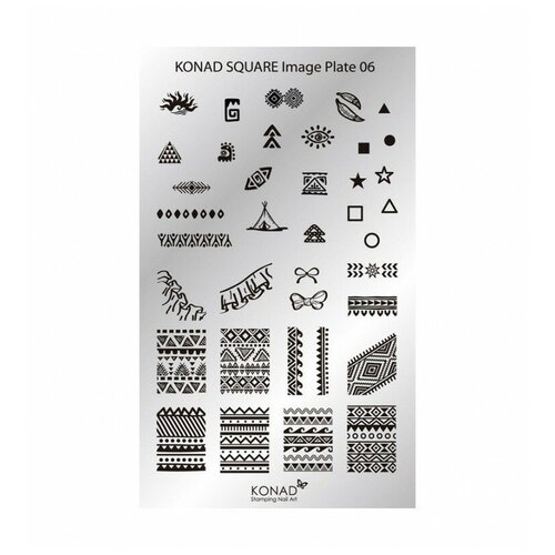 Пластины прямоугольные для стемпинга Konad Square Image Plate06 печатная форма диск для стемпинга konad image plate m85