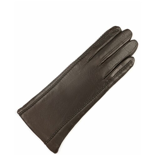 Перчатки женские кожаные утеплённые ESTEGLA, размер 7.5, тёмно-коричневые.