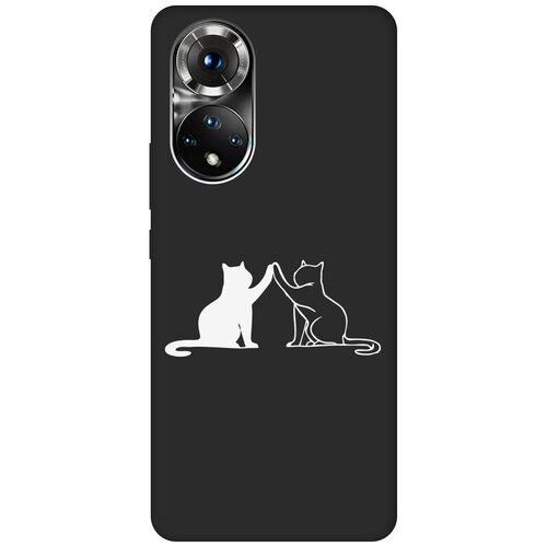 Матовый Soft Touch силиконовый чехол на Honor 50, Huawei Nova 9, Хонор 50, Хуавей Нова 9 с 3D принтом Cats W черный чехол книжка на honor 50 huawei nova 9 хонор 50 хуавей нова 9 с 3d принтом cats w синий