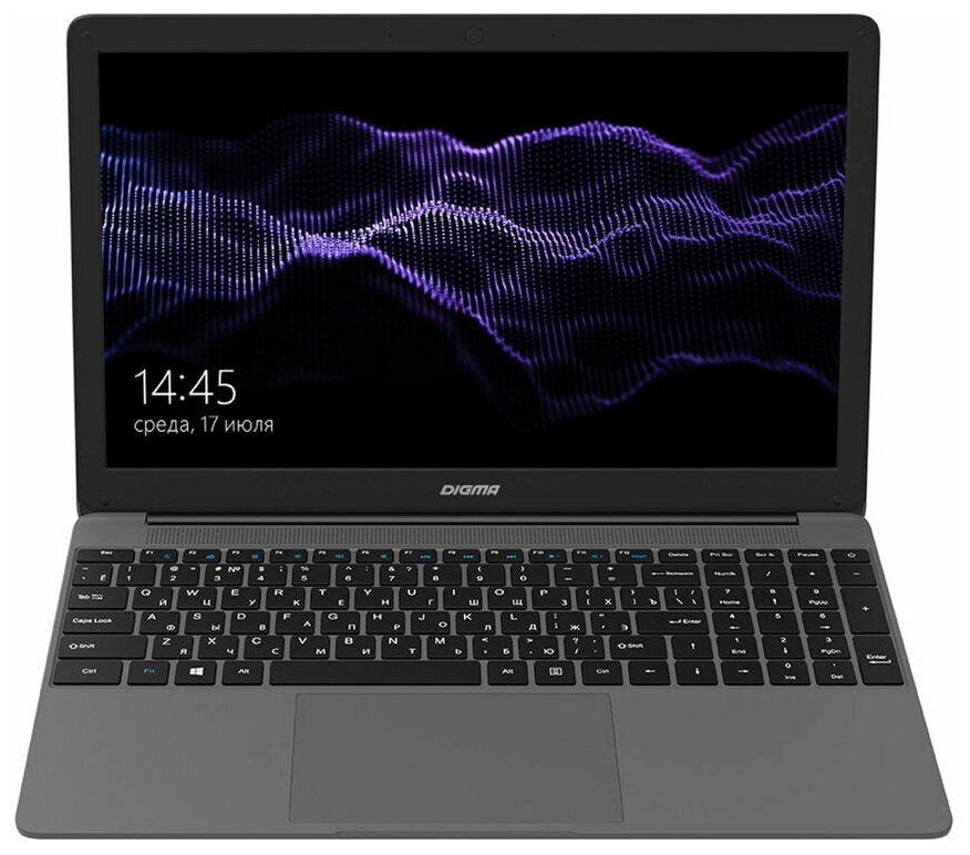 Ноутбук Digma EVE 15 P417 Pentium J3710 4Gb SSD128Gb Intel HD Graphics 405 156 IPS FHD 1920x1080 Windows 10 Home dark grey WiFi BT Cam ES5063EW