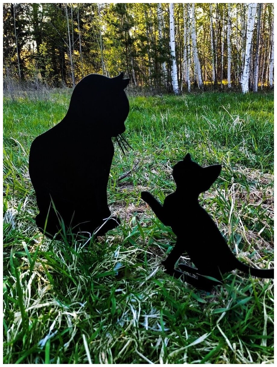 Садовая фигура "Кошка с котёнком"