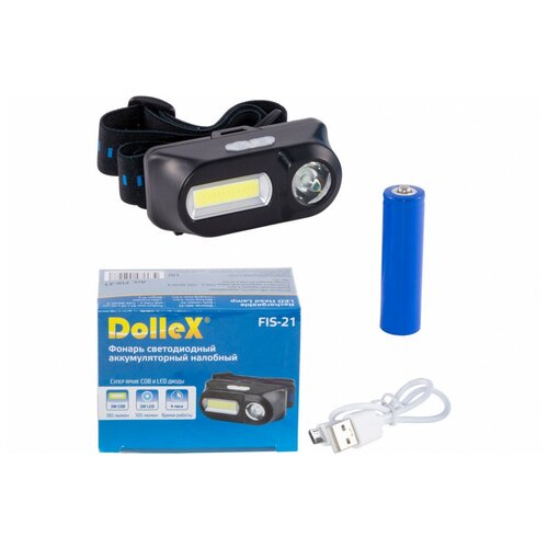 фото Dollex фонарь светодиодный налобный на аккум, стробоскоп fis-21 .