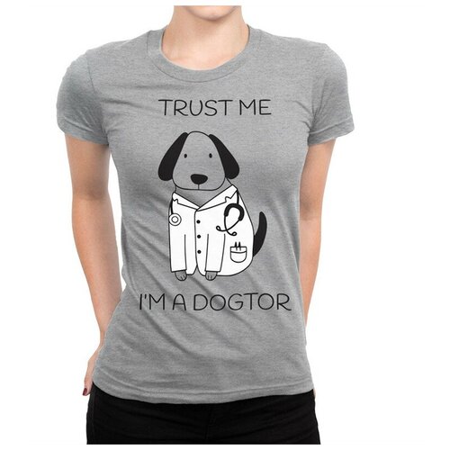 Футболка DreamShirts Trust Me I'm A Dogtor / Песик Доктор / Женская Белая 3XL