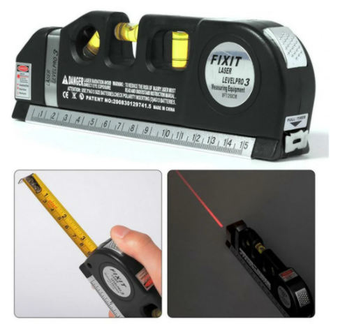Fixit Laser Level Pro 3 - Многофукциональный лазерный уровень-рулетка/нивелир/линейка