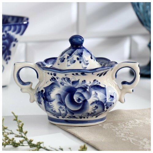 Сахарница, гжель. Фарфор