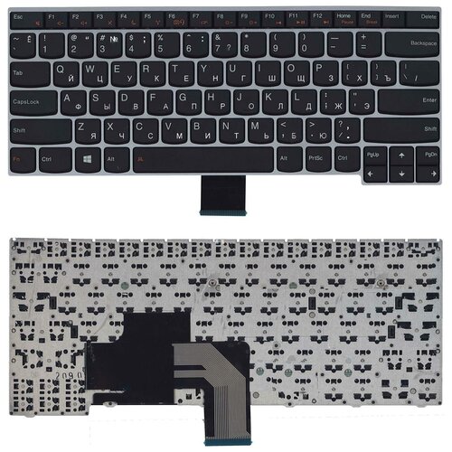 Клавиатура для ноутбука Lenovo V490 V490U V490UA черная с серебристой рамкой клавиатура для ноутбука lenovo v490 черная с серебристой рамкой