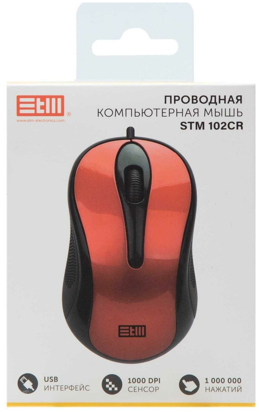 Мышь STM 102CR black/red - фото №5