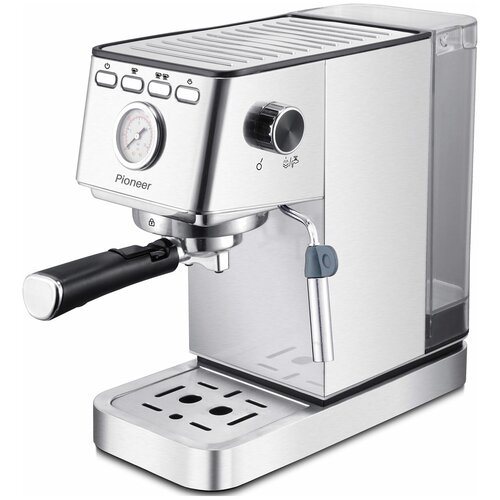 Кофеварка рожковая Pioneer CM110P электрическая 15 бар серебристый 949900₽