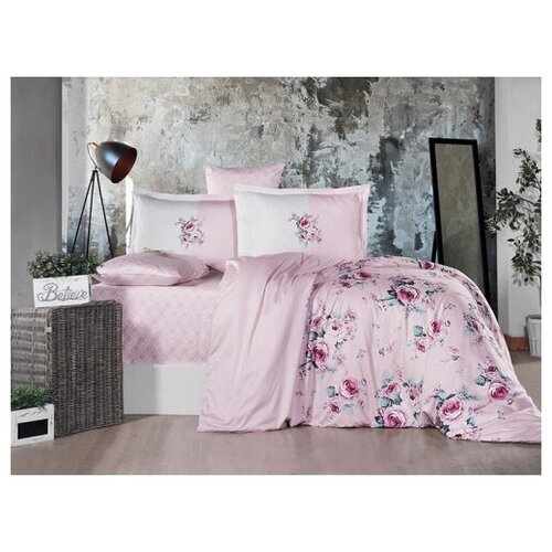 Комплект постельного белья Clasy Satin (GOYA PEMBE V1) евро, сатин