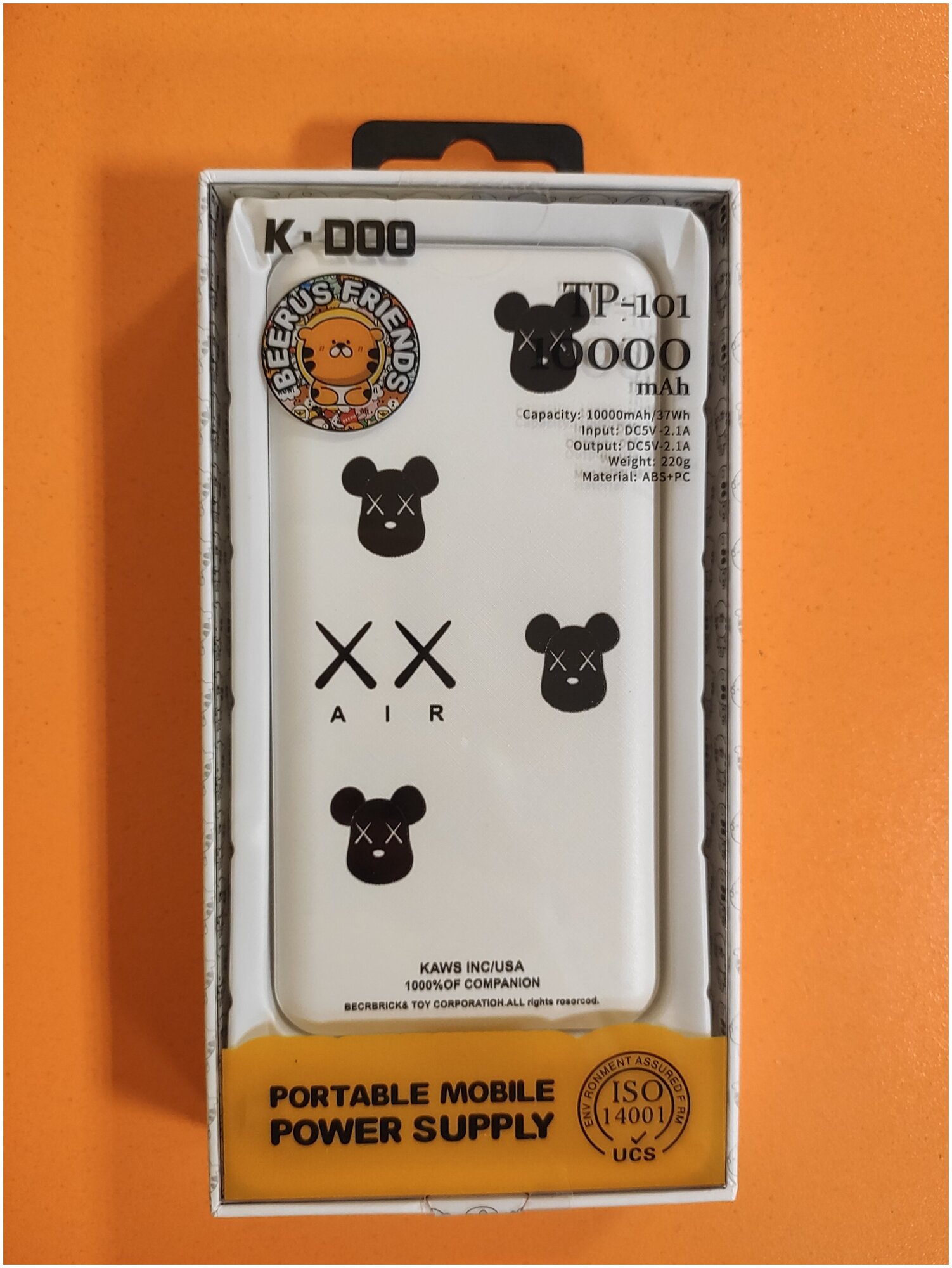 Внешний аккумулятор Power Bank K-DOO TP-101 10000 mAh с черными мишками