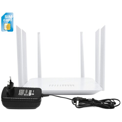 2х диапазонный 3G-4G WiFi роутер (2,4 и 5,8) с СИМ картой HD ком AC1200 (4G) (O49526VD) и 4G модемом - Wi-Fi 3G/4G/LTE роутер с сим картой 3g гигабитный wifi роутер 2 4 5 ггц ac1200 с внешними антеннами wg1608 cat 18 4g lte advanced