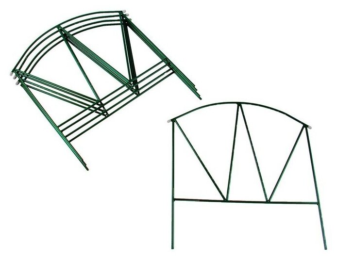 Ограждение декоративное, 65 × 325 см, 5 секций, металл, зелёное, «Арена» - фотография № 3