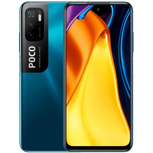 Смартфон Xiaomi POCO M3 Pro 6/128 ГБ RU, 2 SIM, холодный синий сотовый телефон xiaomi redmi note 11e сотовый телефон mediatek dimensity 700 android смартфон 5000 мач быстрая зарядка qc18w