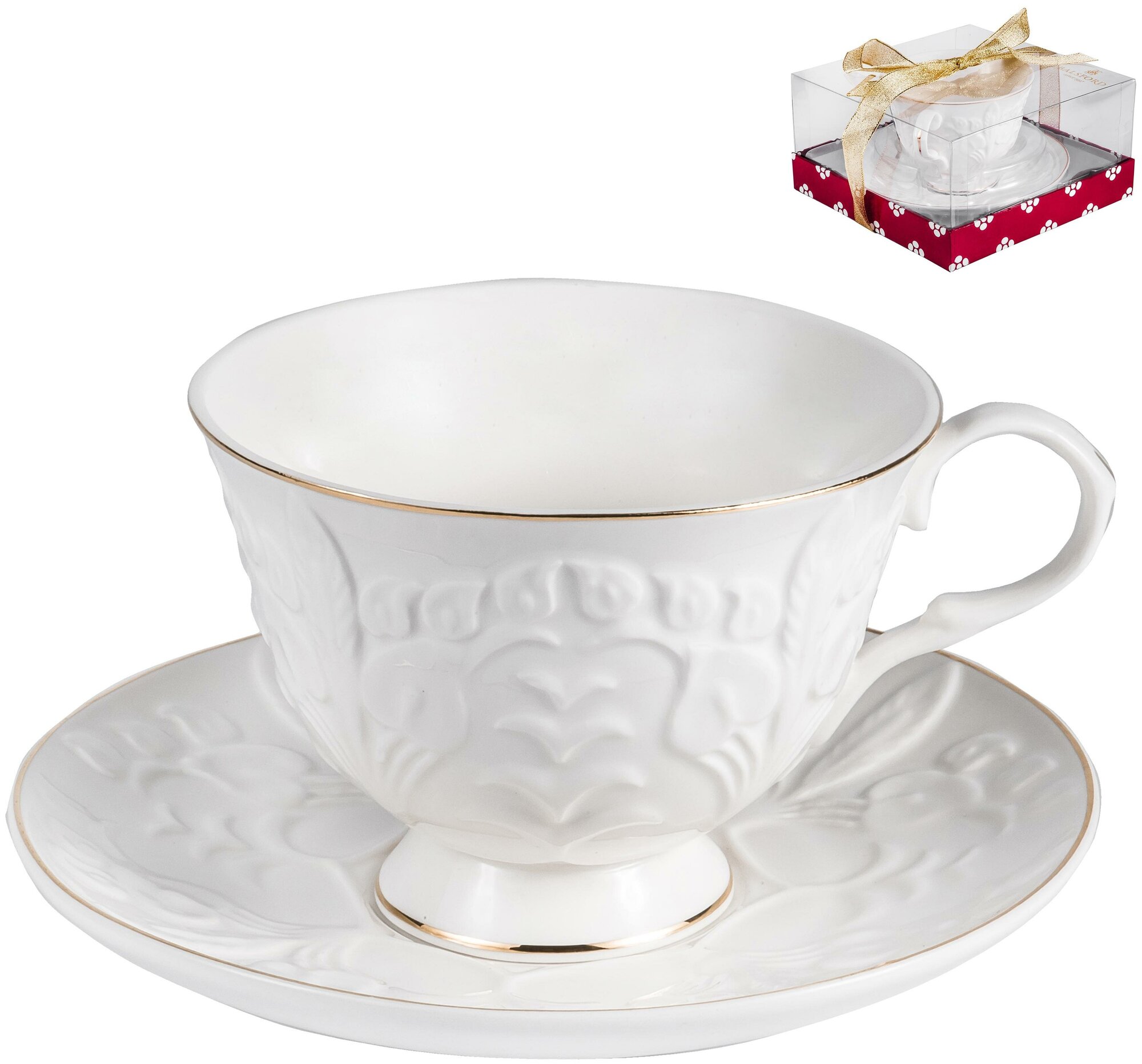 фото Набор чайный / чашка с блюдцем Грация "актея" 220 мл 2 предмета