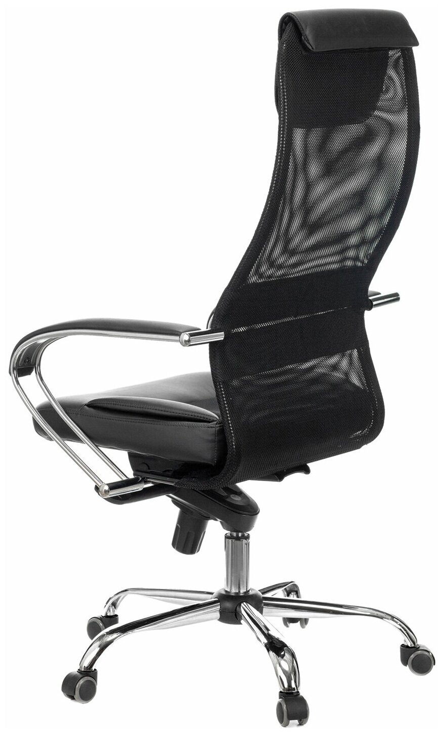 Кресло офисное BRABIX PREMIUM "Stalker EX-609 PRO", хром, мультиблок, ткань-сетка/экокожа, черное, 532416, EX609PRO_532416 - фотография № 6