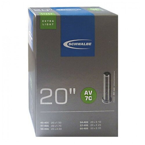 Велокамера Schwalbe AV7C, 20х1.50-2.50, 40/60-406, Schraeder, Extra Light, 10415710