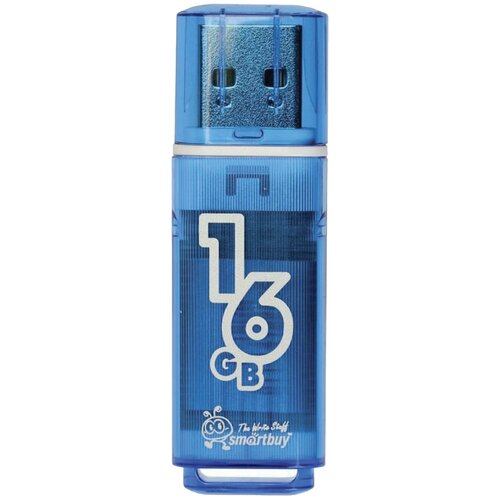 Флеш-диск 16 GB, SMARTBUY Glossy, USB 2.0, синий, SB16GBGS-B