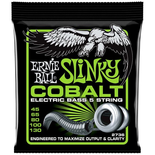 Струны для 5 струнной бас-гитары ERNIE BALL 2736 Cobalt Slinky 45-130