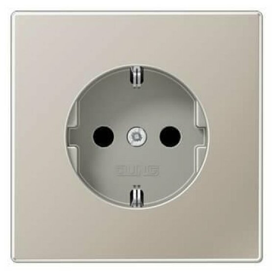 LS metal ES1520 Розетка с заземляющим контактом (16 А, под рамку, скрытая установка, сталь) JUNG - фото №1