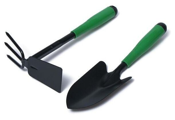 Набор садового инструмента 2 предмета: мотыжка совок длина 35 см пластиковые ручки