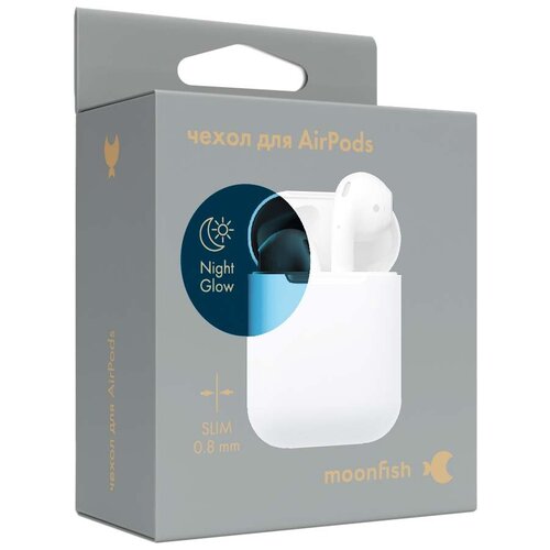 Чехол для кейса Moonfish MF-APC для Apple Airpods, синий