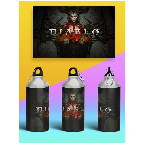 Бутылка спортивная, туристическая фляга, 500мл Diablo 4