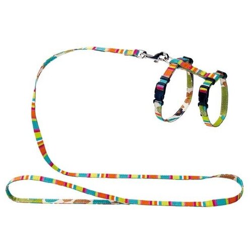 Hunter Smart шлейка для кошек и собак Stripes нейлон разноцветная шлейка для собак и кошек с поводком xxs мокрые носики серо голубая