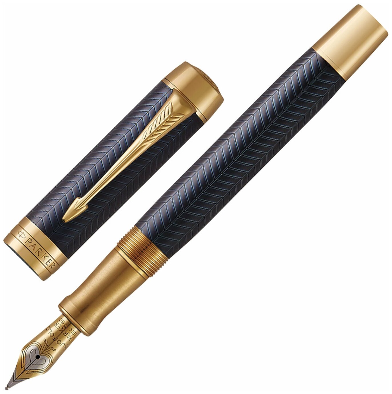 Перьевая ручка Parker Duofold Prestige Centennial F307, Blue Chevron GT (Перо M) 1931370