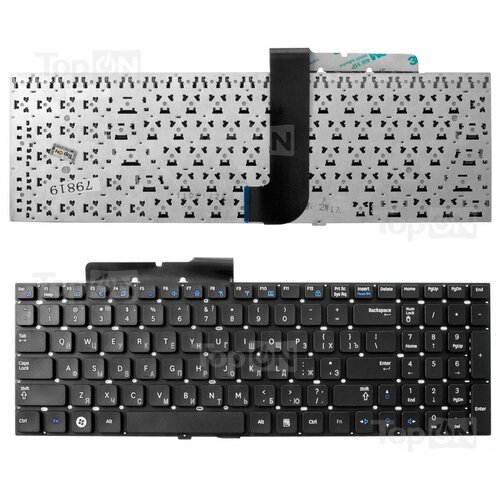 Клавиатура для ноутбука Samsung QX530 RC530 Series Плоский Enter Черная без рамки PN BA59-02795D 1680₽