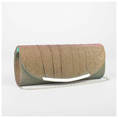 фото Сумка женская, отдел на клапане, длинная цепочка, цвет золото нет бренда