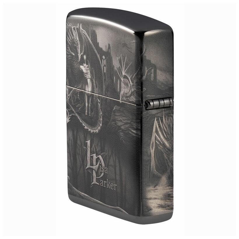 Зажигалка бензиновая Zippo 49287 Lisa Parker High Polish Black - фотография № 14