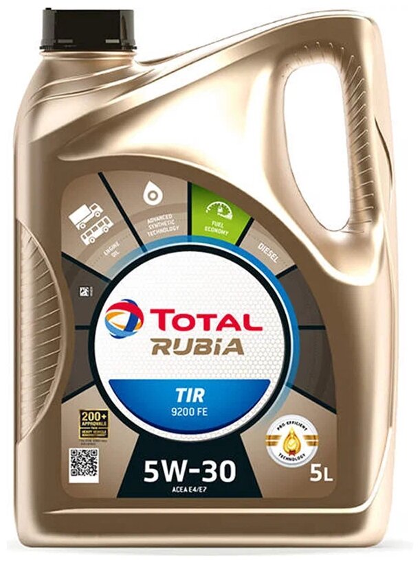 Total1 TOTAL Моторное масло для дизелей (тяжелая техника) TOTAL RUBIA TIR 9200 FE 5W30 5L 213668
