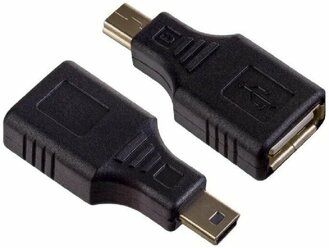 Адаптер-переходник GSMIN RT-05 USB 2.0 (F) - mini USB (M) (Черный)
