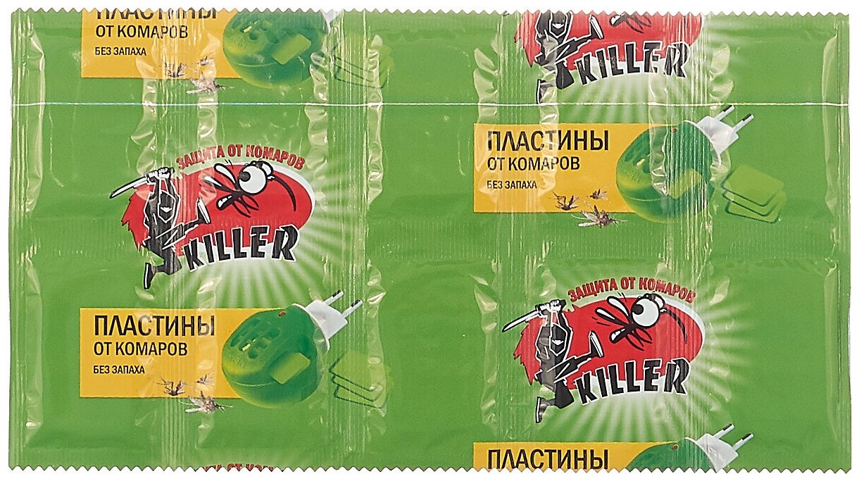 Пластины от комаров (зеленые) б/запаха 10шт. Киллер /350/ 1584 - фотография № 4
