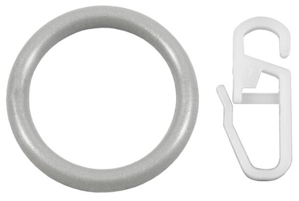 Кольцо пластик цвет серебро 2 см 10 шт.