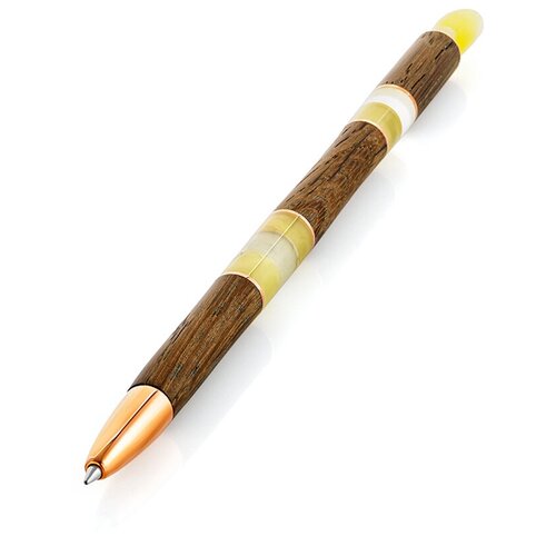 Amberholl Эксклюзивная ручка из древесины и натурального балтийского янтаря