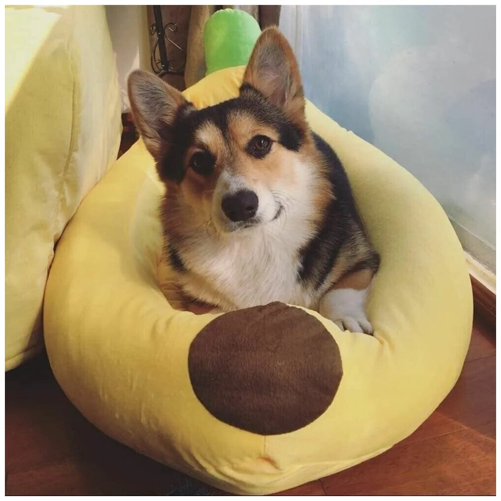Лежак для собак и кошек Банан, Bentfores (90 х 45 см, желтый, 32728) - фотография № 3