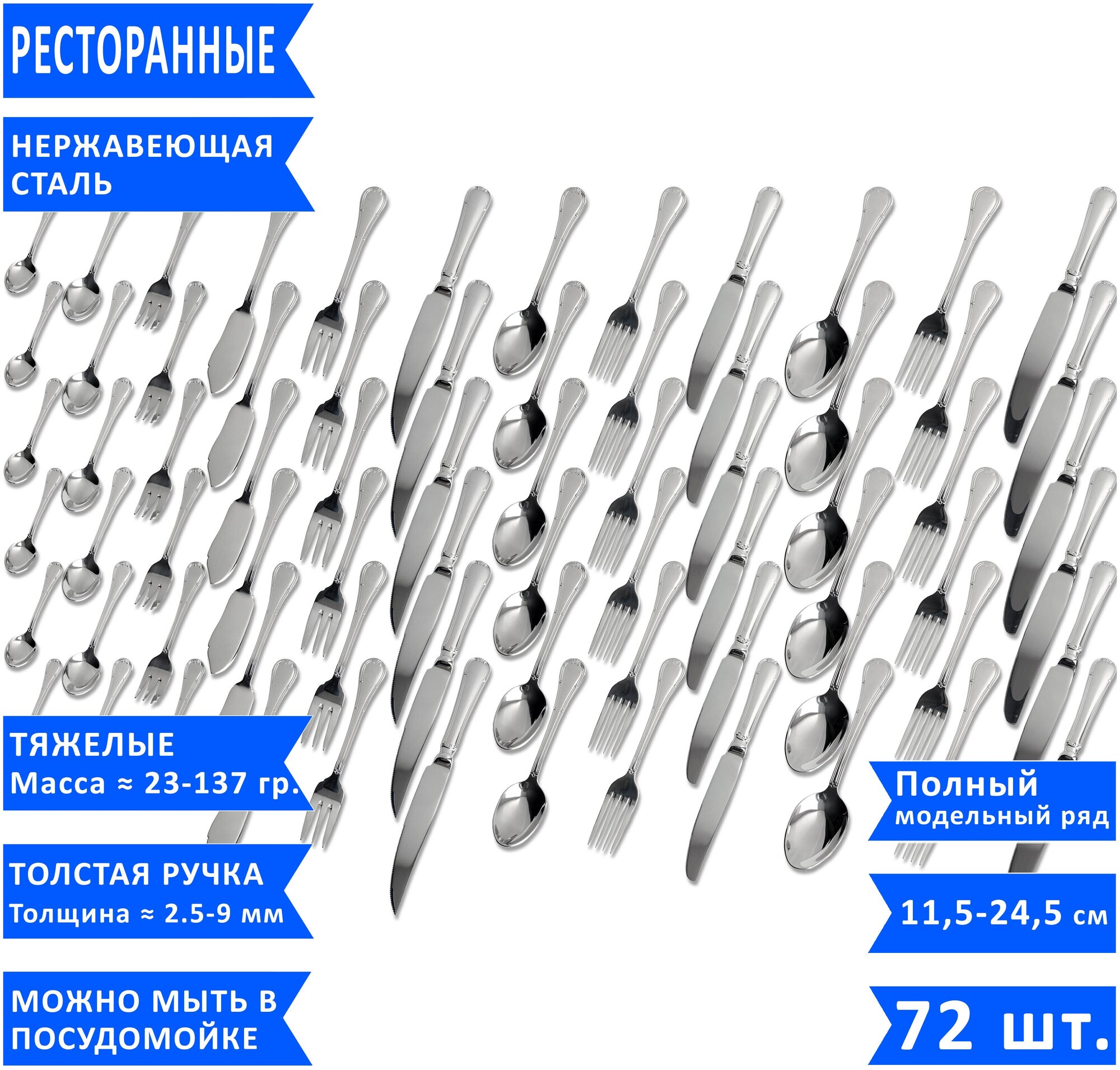 Набор столовых приборов Noble Ritz, нержавеющая сталь, 72 предмета