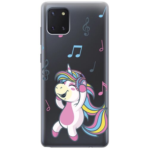 Силиконовый чехол с принтом Musical Unicorn для Samsung Galaxy Note 10 Lite / Самсунг Ноут 10 Лайт