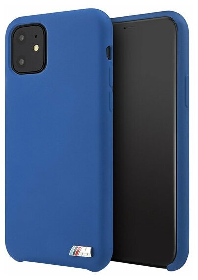 Чехол BMW M-Collection Liquid Silicone для iPhone 11 Pro Max, синий