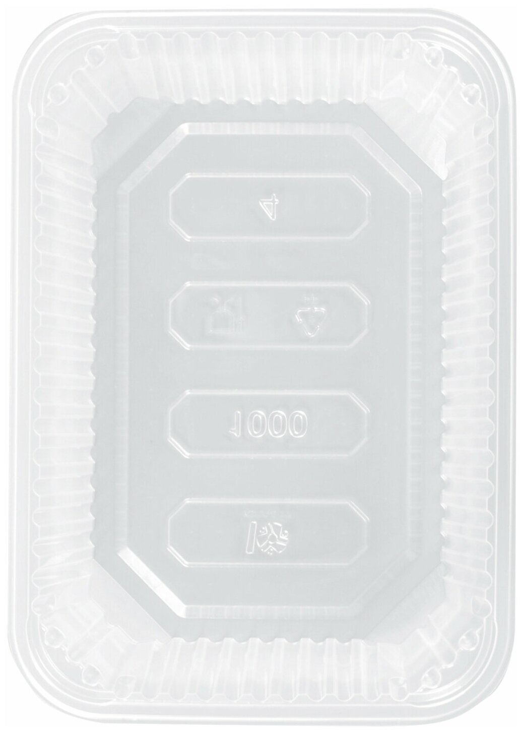 Одноразовый контейнер 1000 мл, комплект 100 шт., без крышки, 186×132 мм, прозрачные, ПП, юпласт - фотография № 3