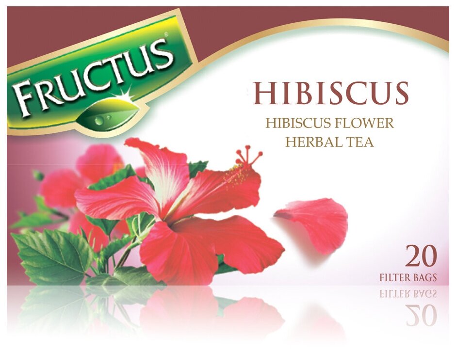 Чай в пакетиках FRUCTUS (Фруктус) Classic Hibiscus травяной из цветков гибискуса, Сербия, 20 шт - фотография № 4