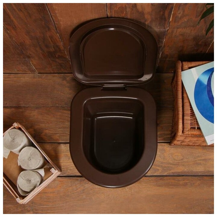 Ведро-туалет, h = 20 см, 11 л, коричневое - фотография № 4