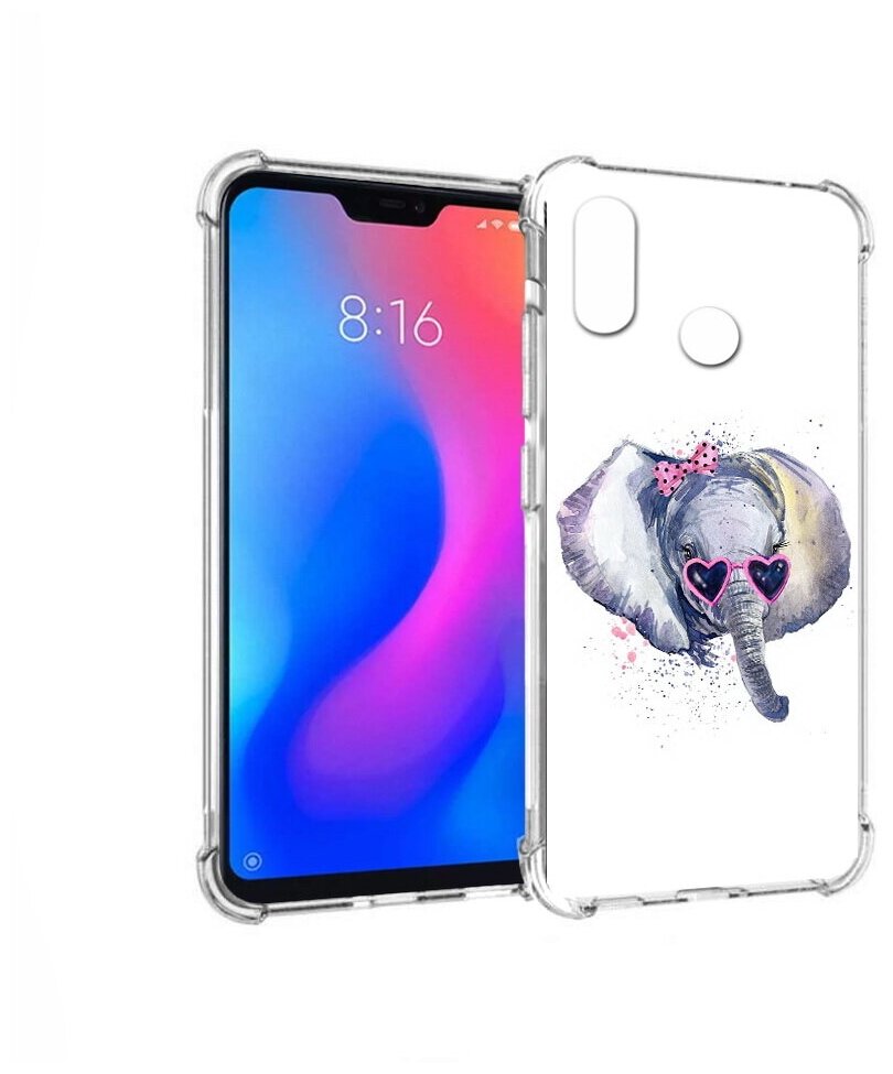 Чехол задняя-панель-накладка-бампер MyPads слоник в очках для Xiaomi Redmi 6 Pro/Xiaomi Mi A2 Lite противоударный